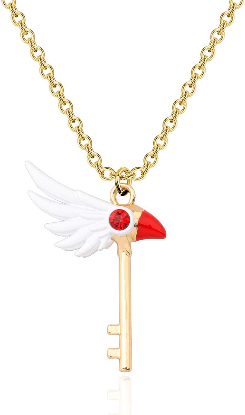 Anime Card Captor Sakura Jewelry Kinomoto Sakura Star Wand Necklace Card Captor Sakura Keychain Card Captor Sakura Lover Gift