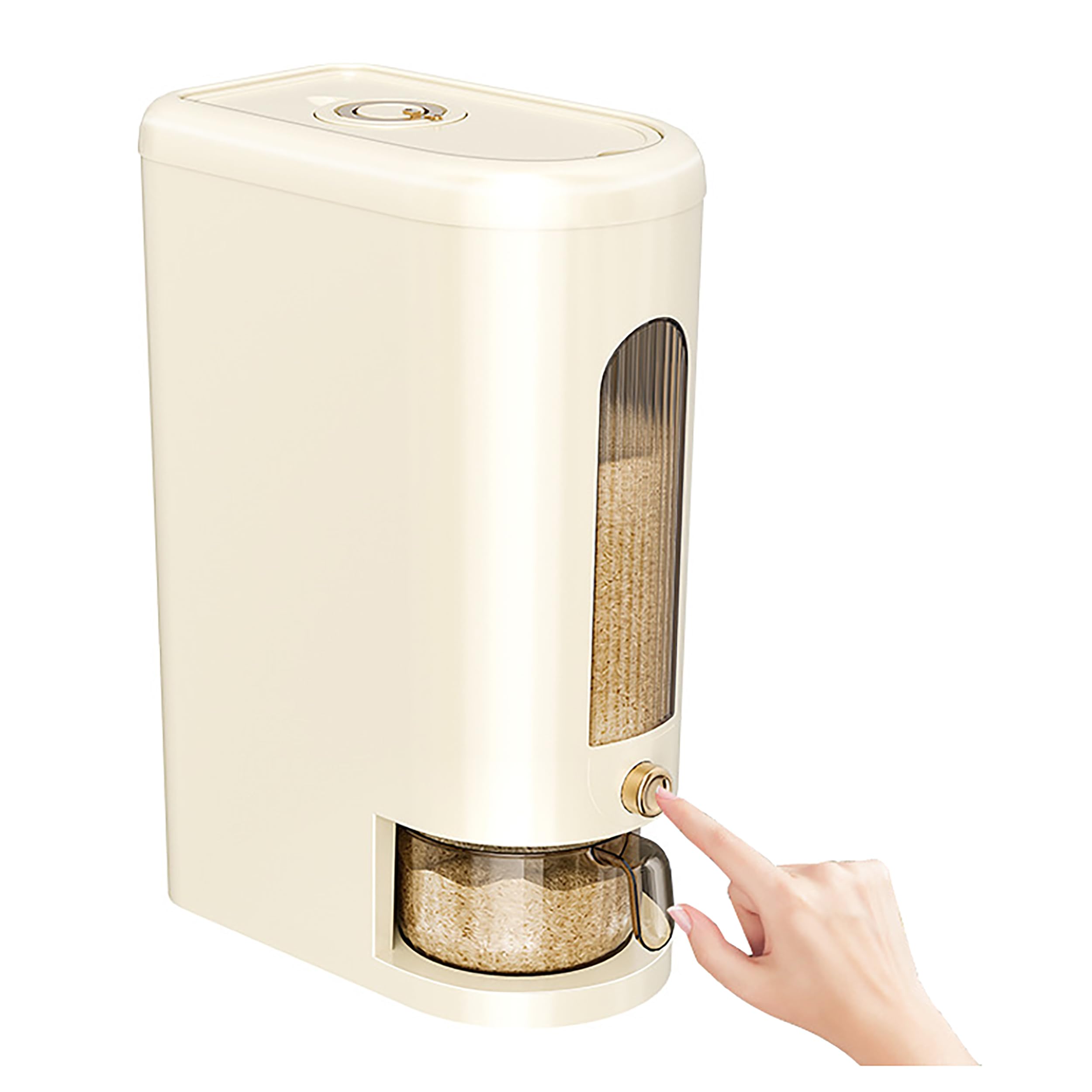 MJRlrifa Rice Dispenser rice Containers with Measuring Cup grain dispenser storage box with lid, automatic rice storage jar 10 kg