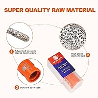 Vista 5 de Broca de rastrillo de mortero de diamante, enrutador de 4/25 pulgadas x 1 pulgada con rosca de 5/8-11 para señalar, granito, mármol, hormigón