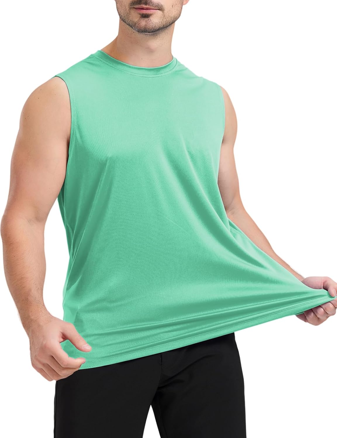 Men's Sleeveless UPF 50+ Swim Shirts Quick Dry Workout Tank Top UV Protection Running Gym Muscle T Shirts - Image 4