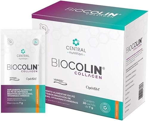 Biocolin Collagen Tangerina 30 Sachês de 7g Central Nutrition