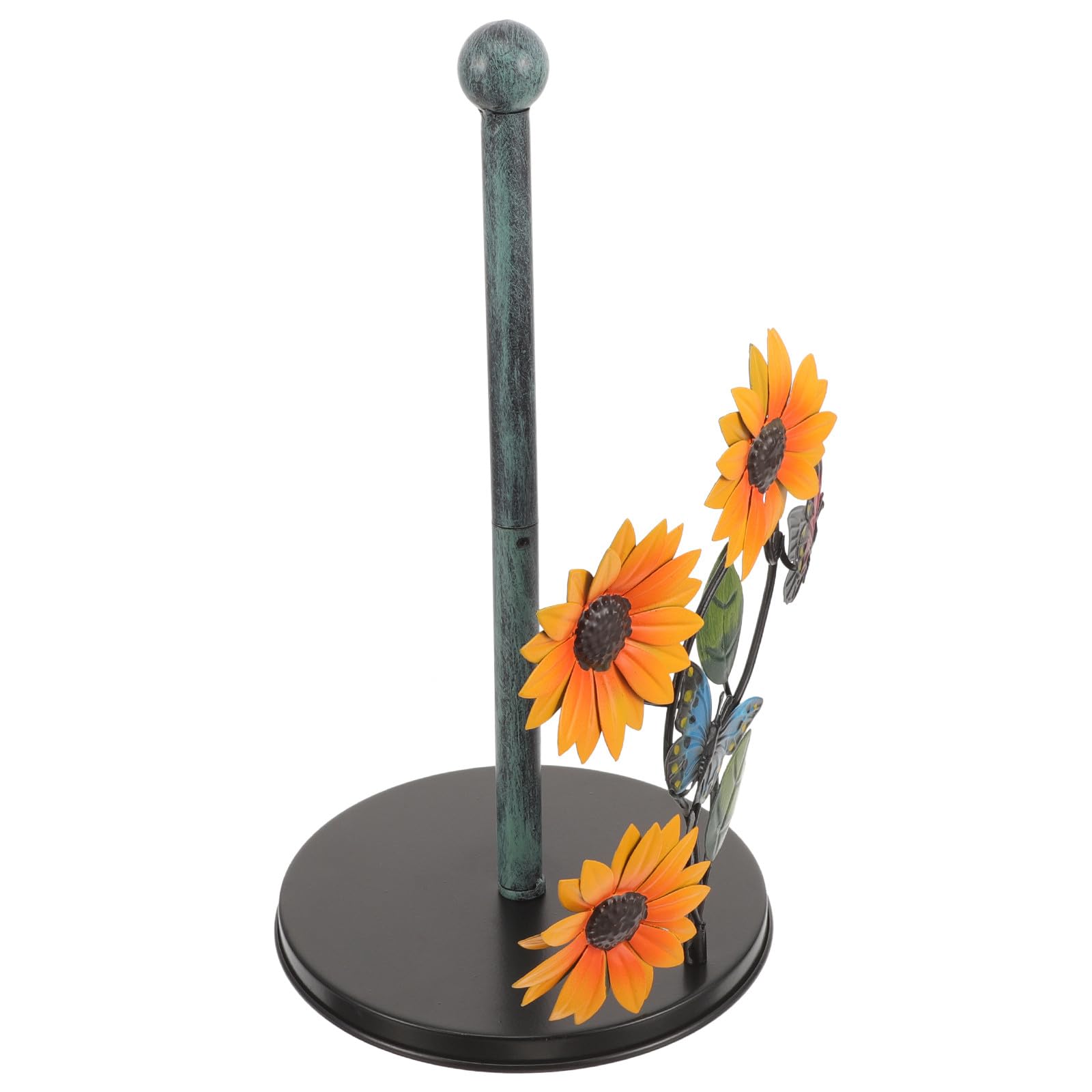 Alipis Portarrollos de Metal Diseño de Girasol para Cocina y Hogar, Soporte para Papel de Cocina de Hierro Elegante, Fácil de Limpiar y Diseño Humanizado
