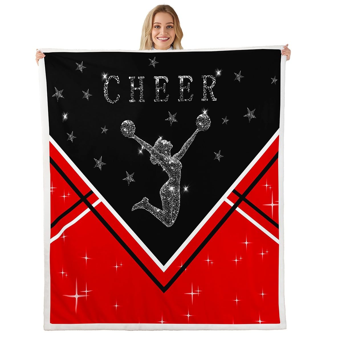 Couverture pelucheuse pom-pom girl plaid polaire respirante lit canapé