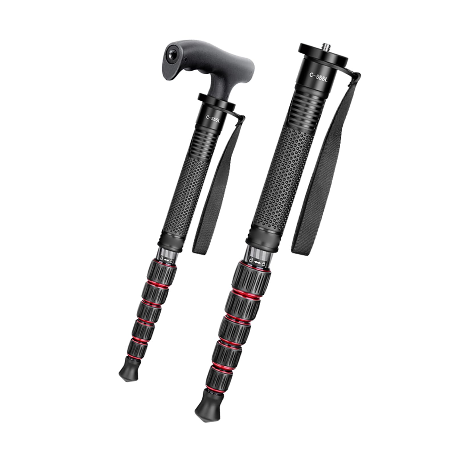 Andoer Monopiede portatile per fotocamera da 61 pollici in fibra di carbonio Fotografia Monopiede per fotocamera Capacità di carico 10 kg 6 sezioni regolabile in altezza con testa rimovibile per