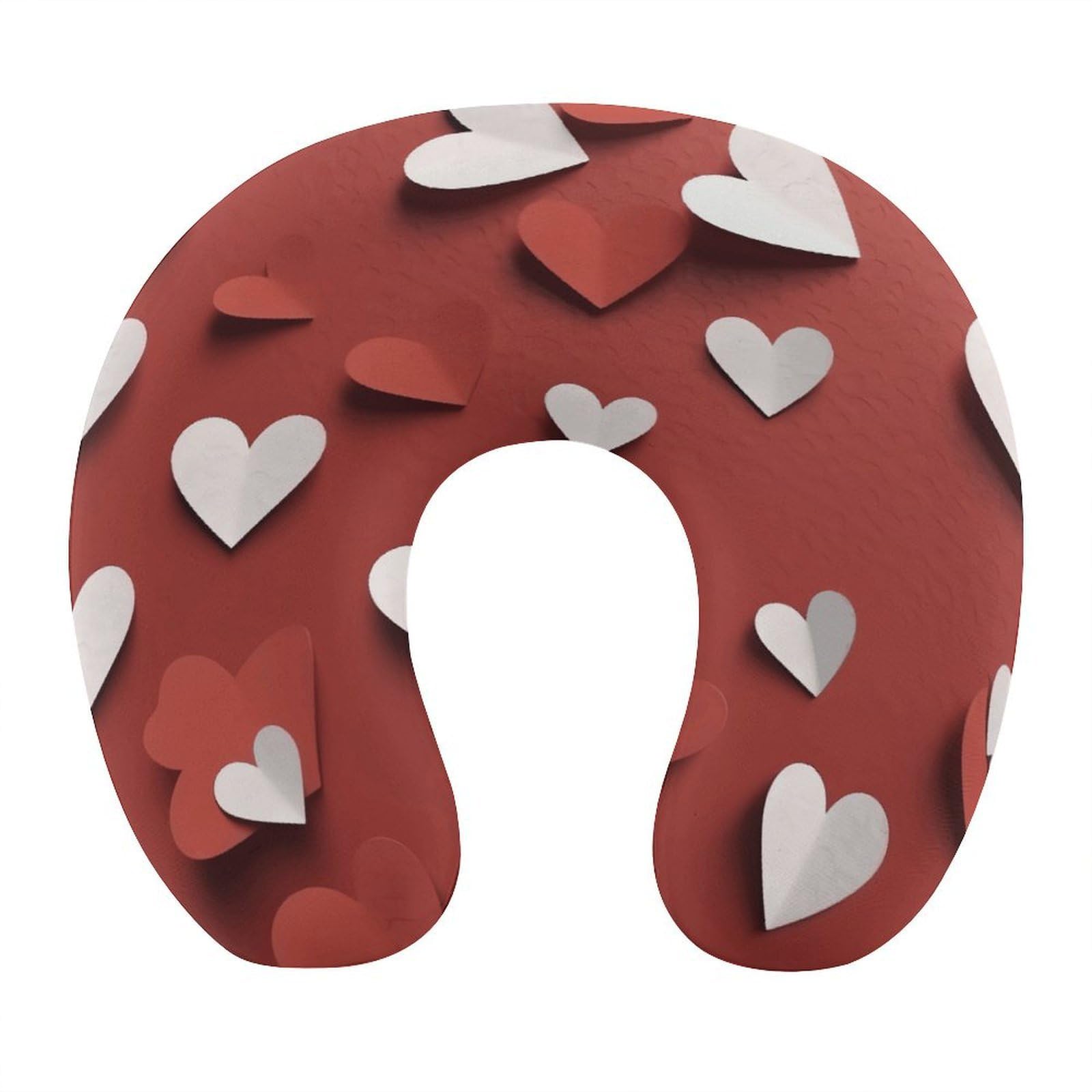 Btcowzrv Style Hand Drawn Heart U Shaped Neck Pillow Travel Pillows