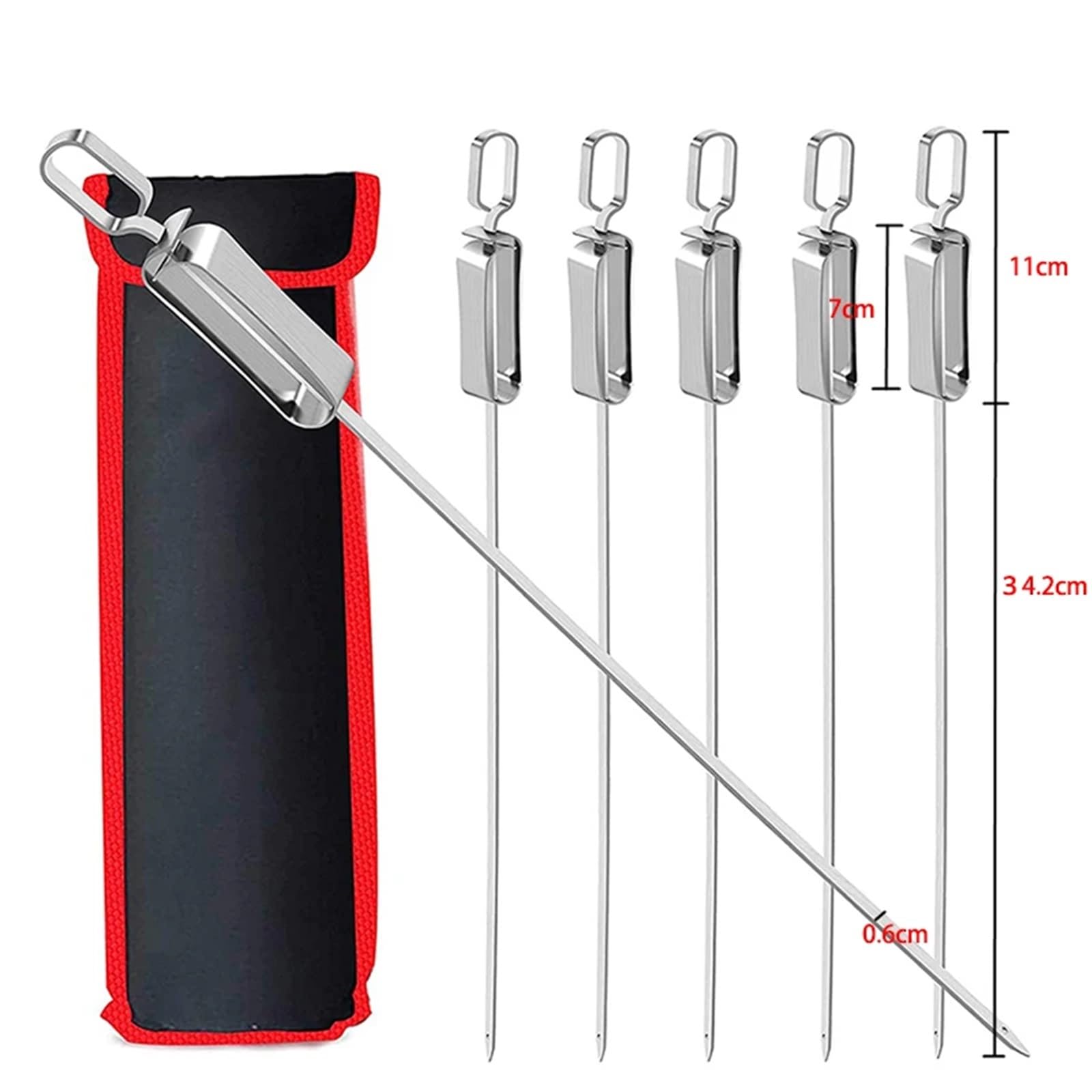 Brochetas de Metal Brochetas de brocheta 17 pulgadas for asar barbacoa plana acero inoxidable con mango deslizante Metal liberación rápida(45.6cm)