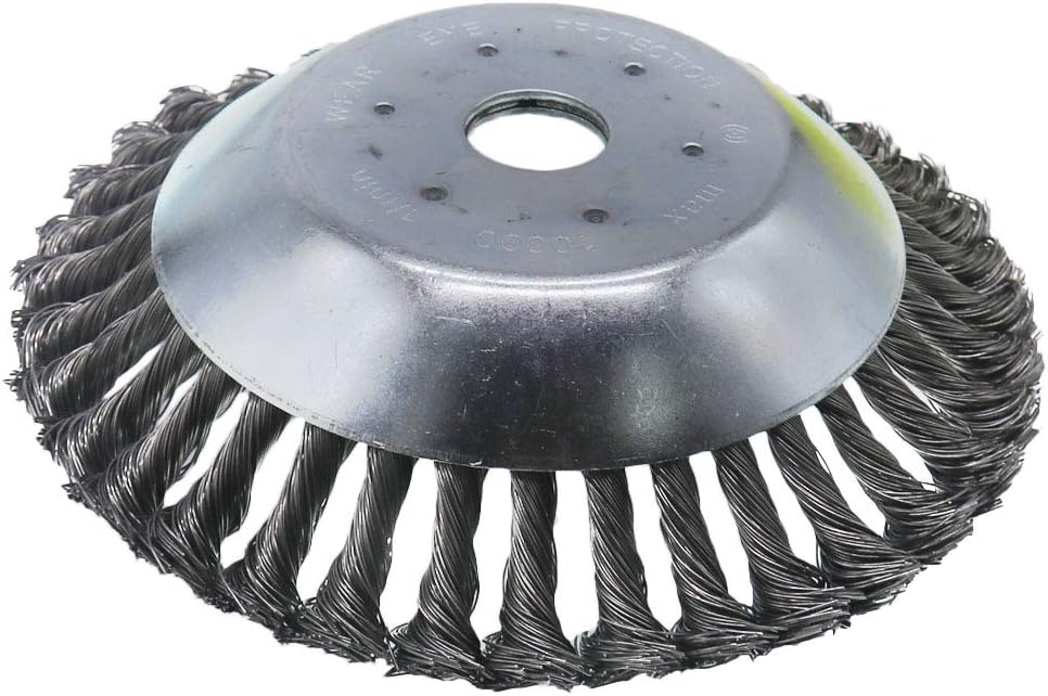 8 Inches Steel Wire Weed Brush Cutter Trimmer Head Round Steel Bowl Type Rotary for Wire Wheel Grass Garden Weed Cleaning Tool