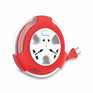 Vimal Swing 2 Pin Extension Cord 4 Mtr.Cable with International Socket,Power switch & Power Indicator