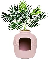 Vista 22 de Good Pet Stuff Caja de arena oculta para gatos con planta artificial, maceta cuadrada decorativa para patio, control de olores con filtro de carbón