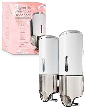 2個セット❣️シャンプー　壁掛け　ディスペンサー　シリコン　最後の1滴まで　白 Amazon｜シャンプー ディスペンサー ソープディスペンサー