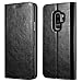 XOOMZ Galaxy S9 Plus Wallet Case, Vegan Leather Folio Flip Cover with Kickstand and Credit Card Slots for Samsung S9 Plus (2018) 6.2 Inch(Black)