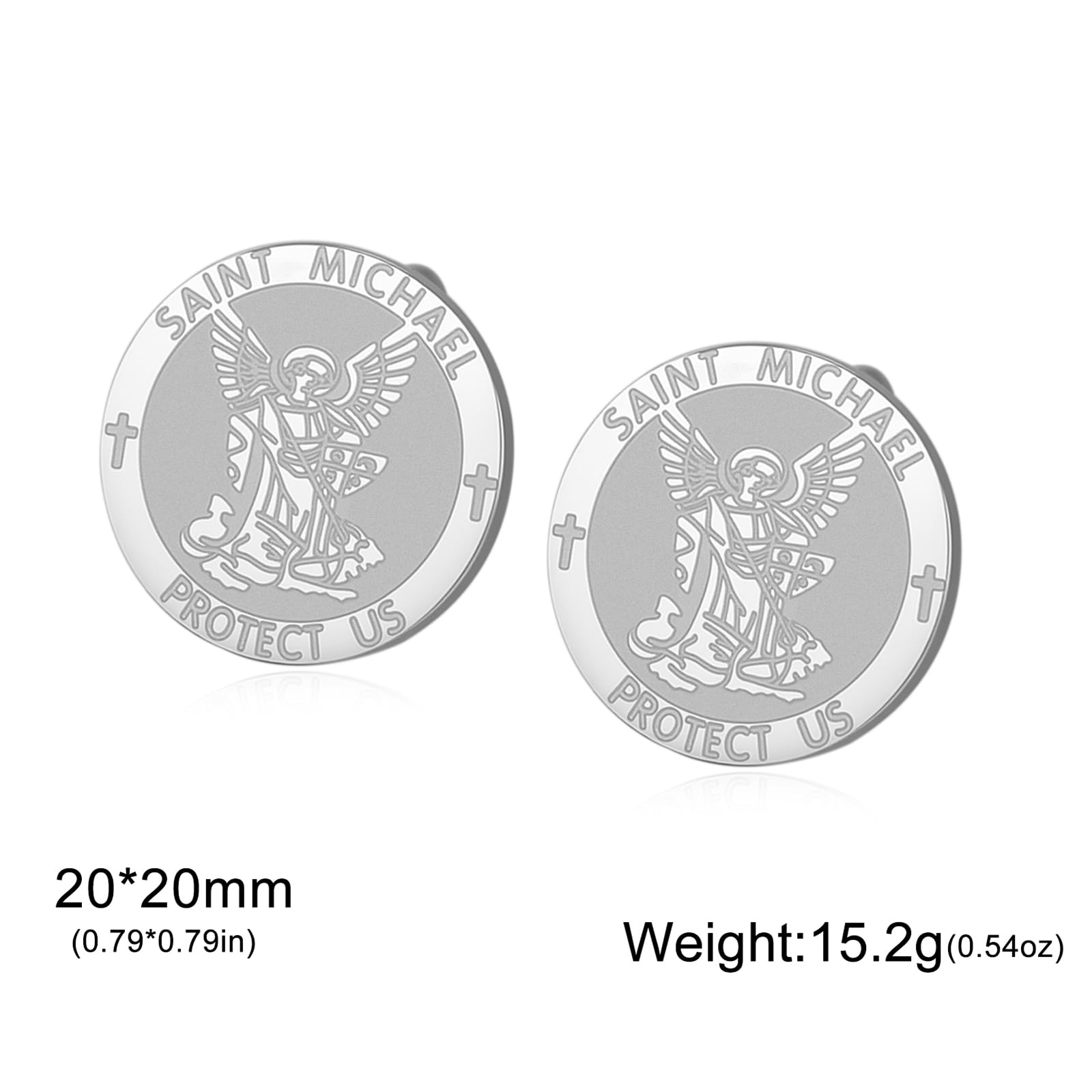Święty Michał spinki do mankietów ze stali nierdzewnej archanioł amulet św. Michał spinki do mankietów ochrona biżuteria dla mężczyzn nadaje się na różne okazje