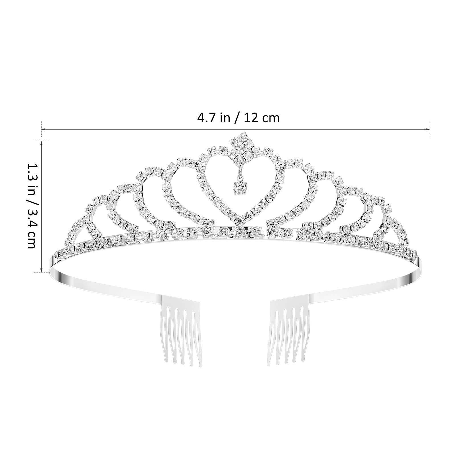 OSALADI Princesa Royal Novia Cristal Tiaras Joyería Rhinestone Diadema Novia Princesa Para Mujeres Cumpleaños Plata