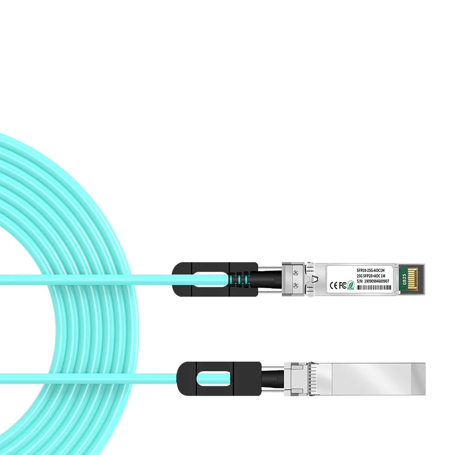 25Gb Active Optical Cable for Juniper,2M/6.5FT OM3 Multimode 25G SFP28 to SFP28 AOC Cable with Modules