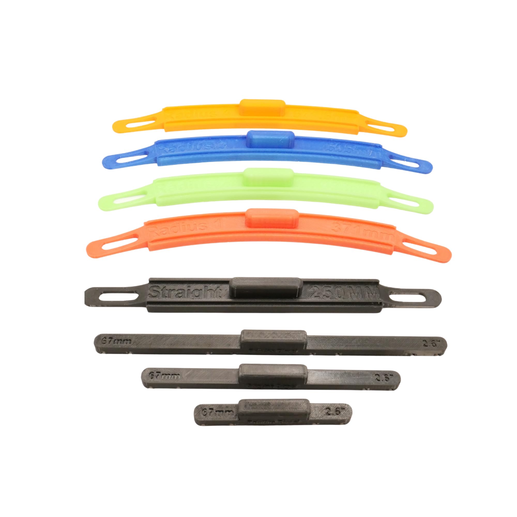 HO/OO 1:76 Radius Curve set design for 00/H0 scale track with 67mm track spacing. Compatible with Hornby and Peco