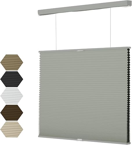 Miniatura 9 de MYshade Persianas celulares opacas con diseño de panal de abeja de 1.5 pulgadas de arriba hacia abajo, sin cordones, para ventanas, hogar, cocina,