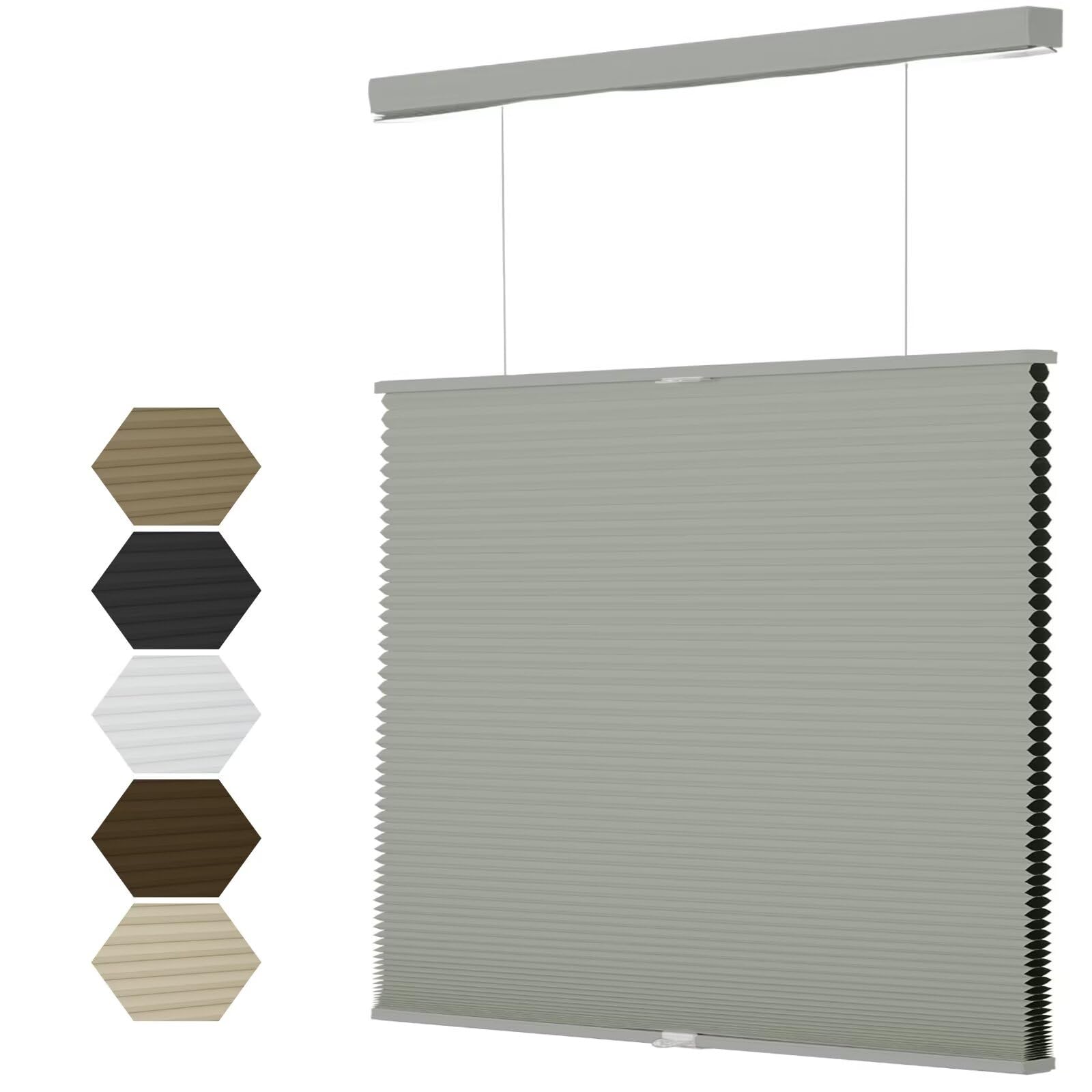 Custom MYshade Cellular Shades, Blackout Blinds for Windows, Top Down Bottom Up（TDBU） Cellular Shades&Blinds for Home/Bathroom/Bedroom(Gray)