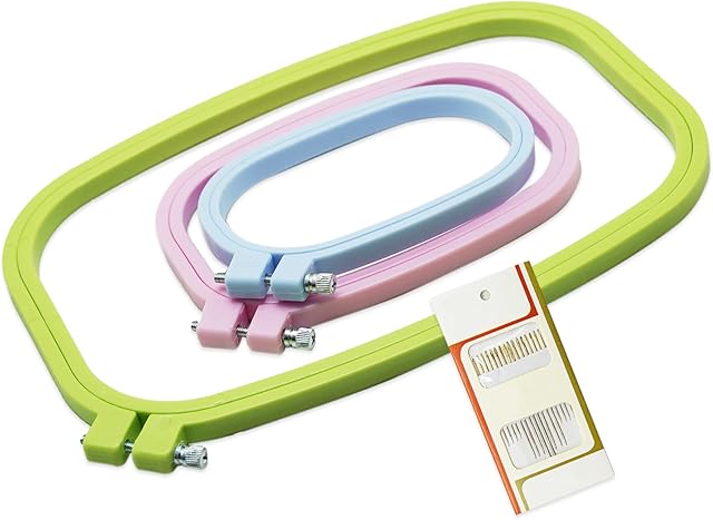 SZCXDKJ 3 Size Colorful Embroidery Hoop Rectangle Square Embroidery Frame Cross Stitch Hoop Sewing Tool for Art Craft Handy Sewing (Multicolor),Embroidery Hoop?