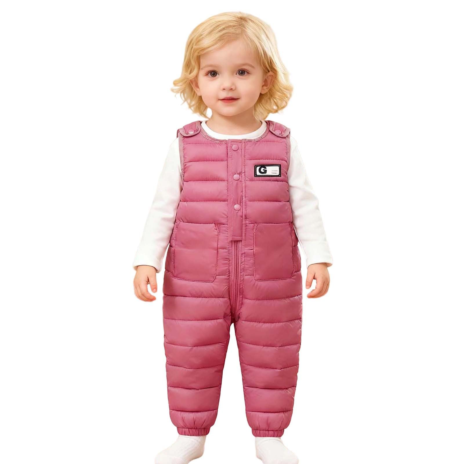 Generisch 2026 Pantalones de Invierno para Niñas con Tirantes Desmontables Pantalones de Forro Térmico para Niños para Jugar al Aire Libre en Climas Fríos