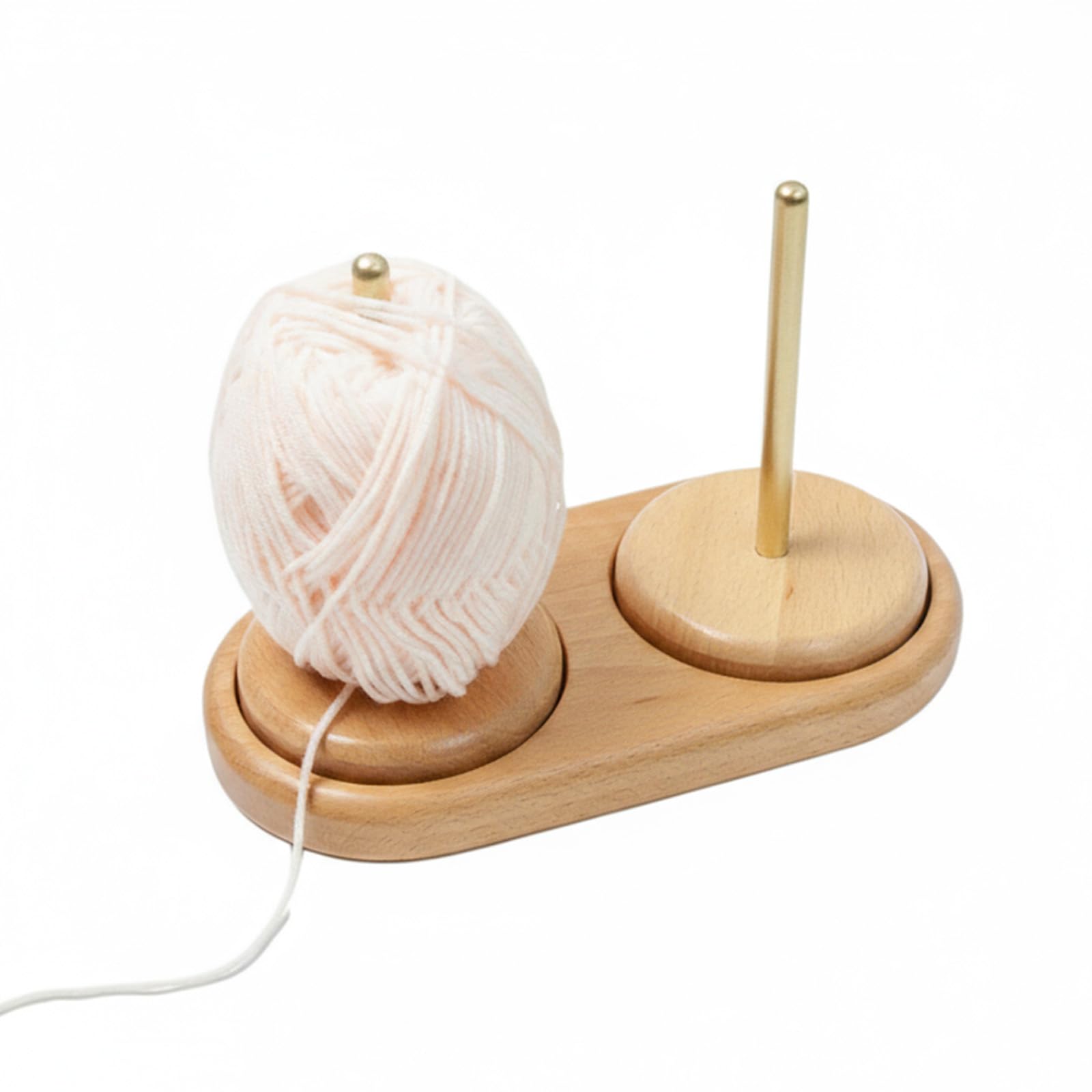 Soporte Para Husillo De Hilo, Porta Hilos Para Crochet, Bobinadora Giratoria De Almacenamiento De Hilo De Madera, Soporte Para Rollos De Lana De Madera #E