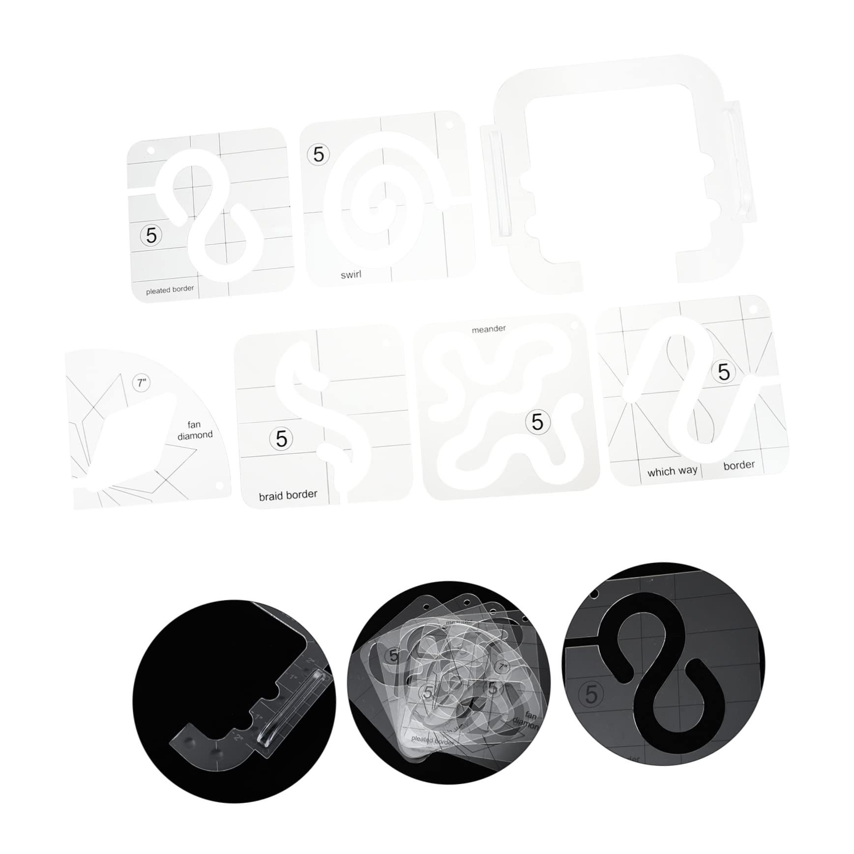 EXCEART 7 Piezas Plantilla De Regla Para Patchwork Regla Transparente De Acrílico Para Manualidades Patrones De Bricolaje Para Ropa