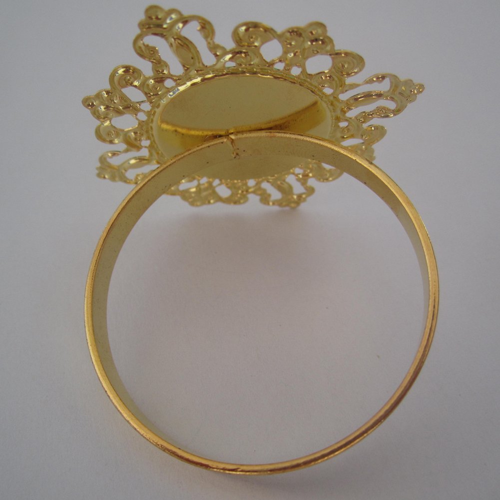 ZiDeTang Rhinestone Metal Napkin Ring Color Light Green Pack of 12