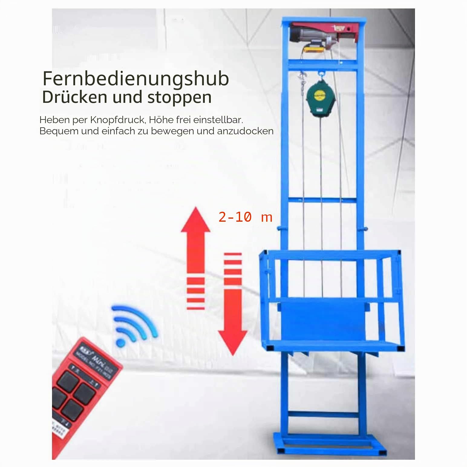 Hydraulischer Aufzug Lastenaufzug für Haushalt und Lager - Langlebiger Plattformkran mit Motorzug für Fabrik - Einfach zu bedienender industrieller Einsatz