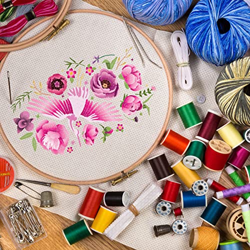 Image of Weysat 60 Pcs 5 Inch Embroidery Hoops Bamboo Cross Stitch Round Rings