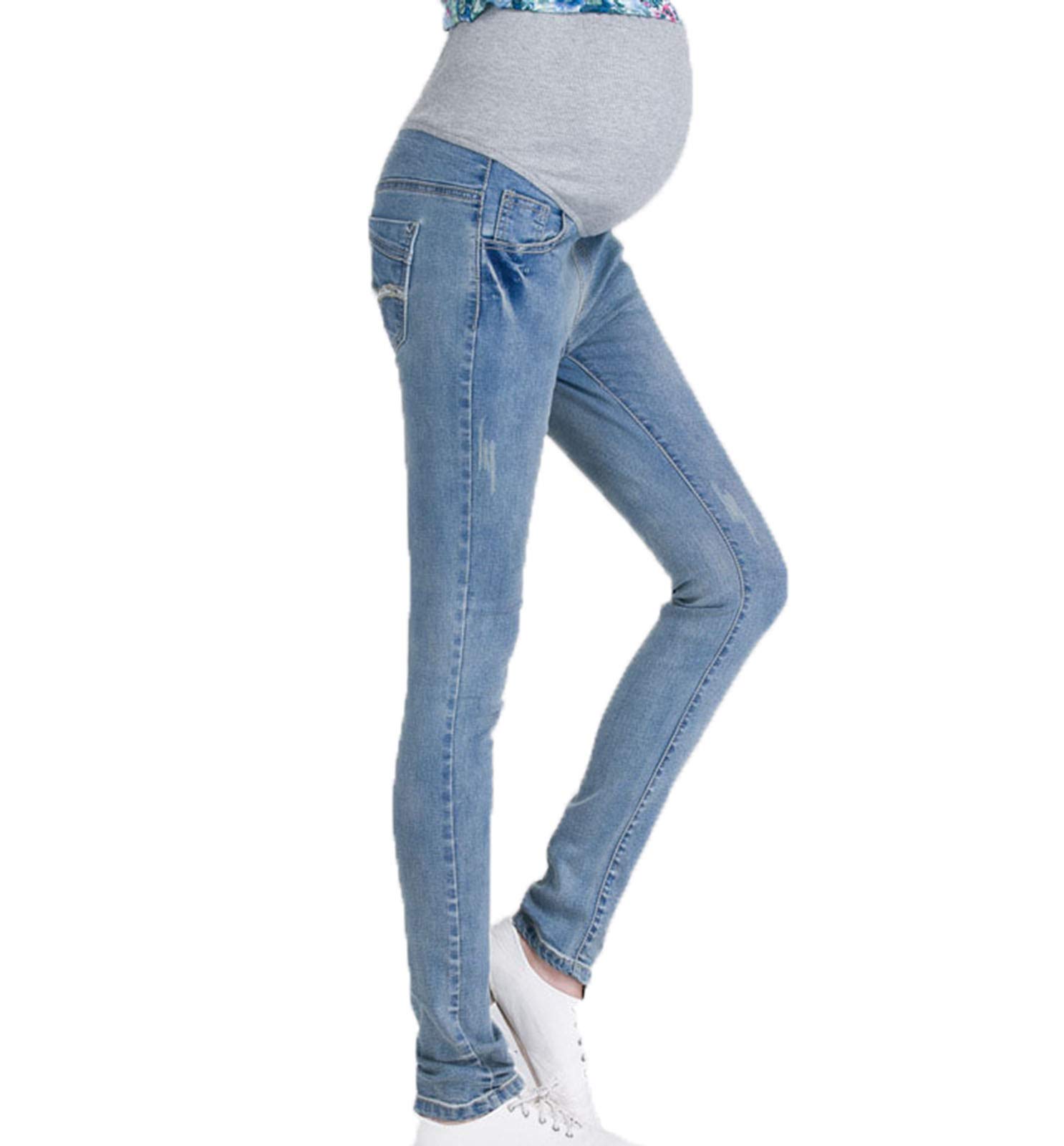 oneforus Estate Denim maternità Mezzi Jeans Vita Elastica Pancia Vestiti per Donne Incinte Casual Gamba Ampia Allentata Gravidanza