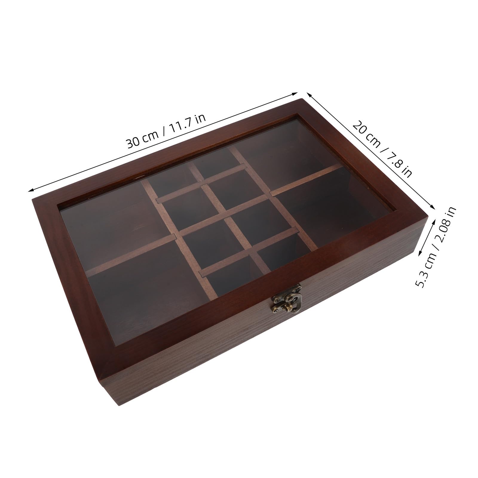 Toyvian Caja de Coleccionista de Madera Marrón con Tapa Transparente
