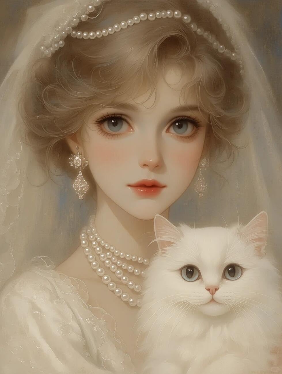 RKFLGEW Animal 14CT Cross Stitch Kits for Adults Fantasy Woman Cross Stitch Starter Set for Adults DIY Needlepoint Kits Embroidery Patterns Home Decoration 40x50cm