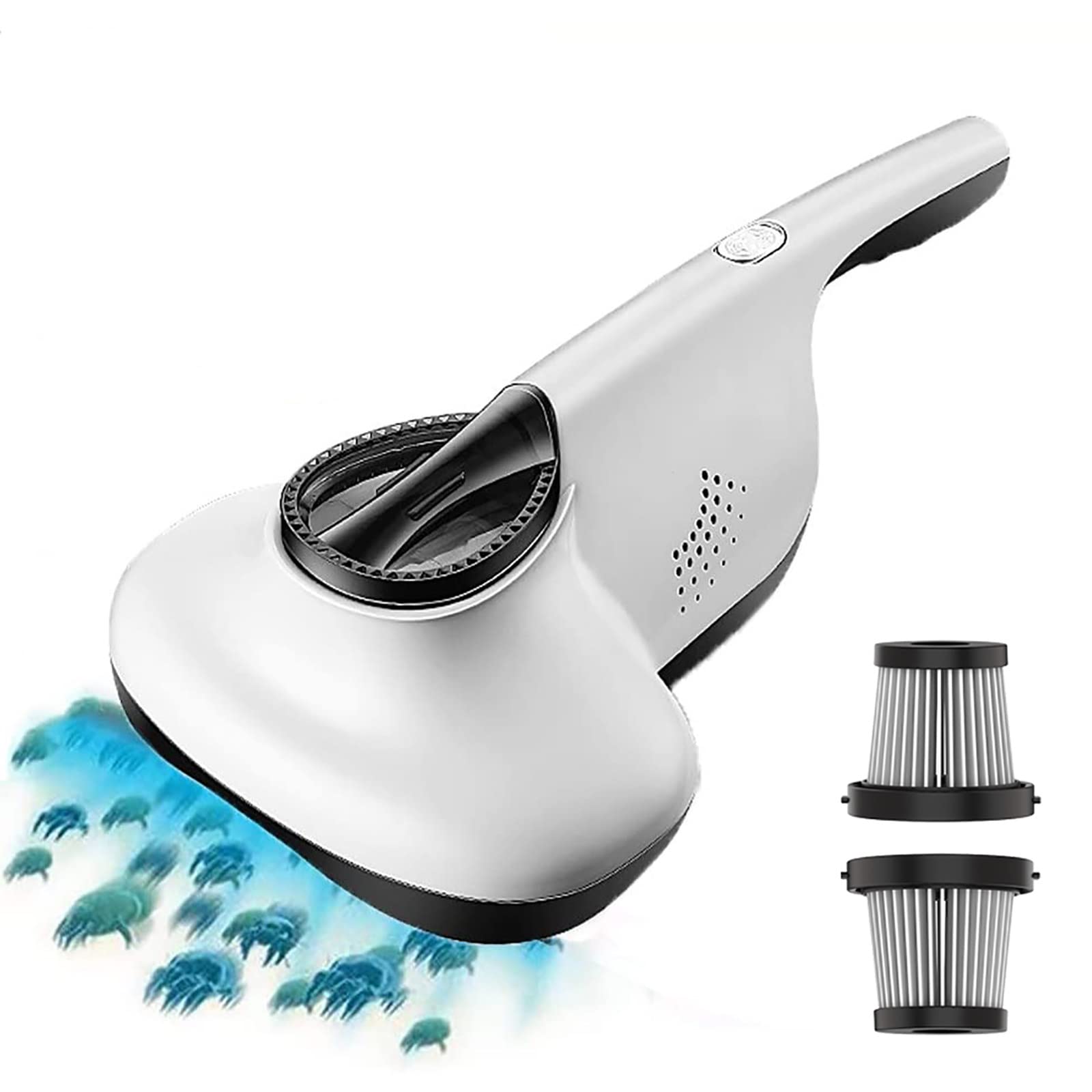 Máquina de eliminación de ácaros de mano con 2 filtros, aspiradora de esterilización de cama de 12 KPa - 3 salidas de aire/deshumidificación de aire caliente de 50 ℃, para colchones, almohadas, tela