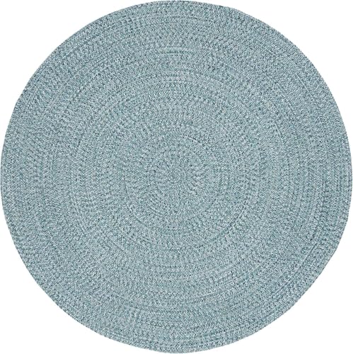 Image of Cotton Round Carpet 3x3 feet - Handmade Braided Boho Rug for Living Room, Bedroom & Balcony - Soft Washable Floor Mat, Color -Light Grey