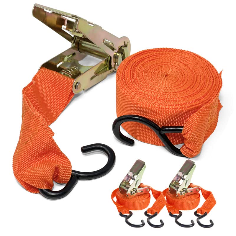 Buy 2x Ratchet Straps with Hooks 9m Weatherproof Rachet Straps Sets