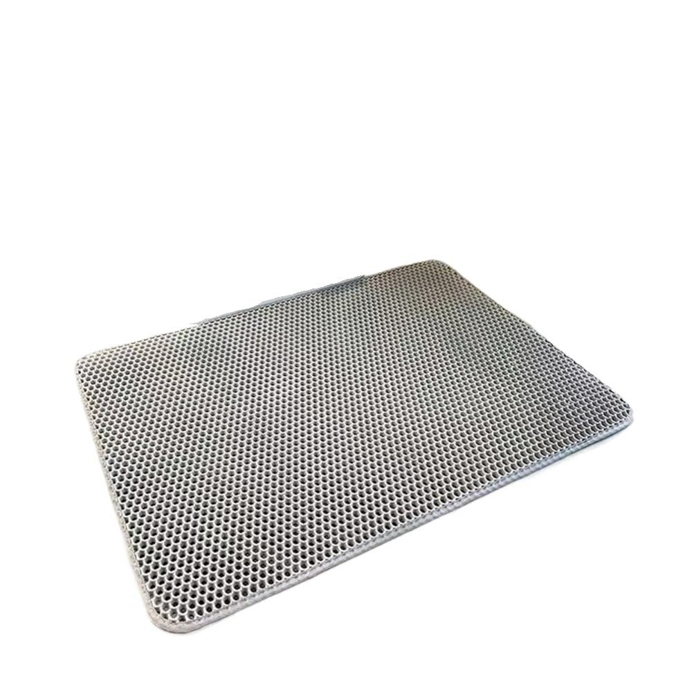 Large Cat Litter Mat Double Layer Box Tray Pad Washable Durable Pet Toilet Training(Gray,60x90cm)
