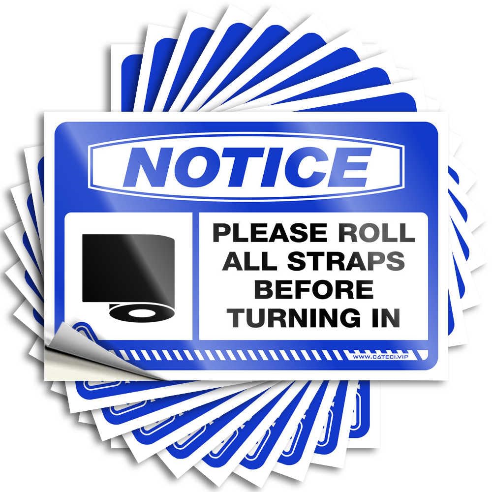 Front Door Decorations Tattoo Garage | Notice Please Roll All Straps Before Turning in Reading Diatomaceous Sticker Pack(6X9CM)
