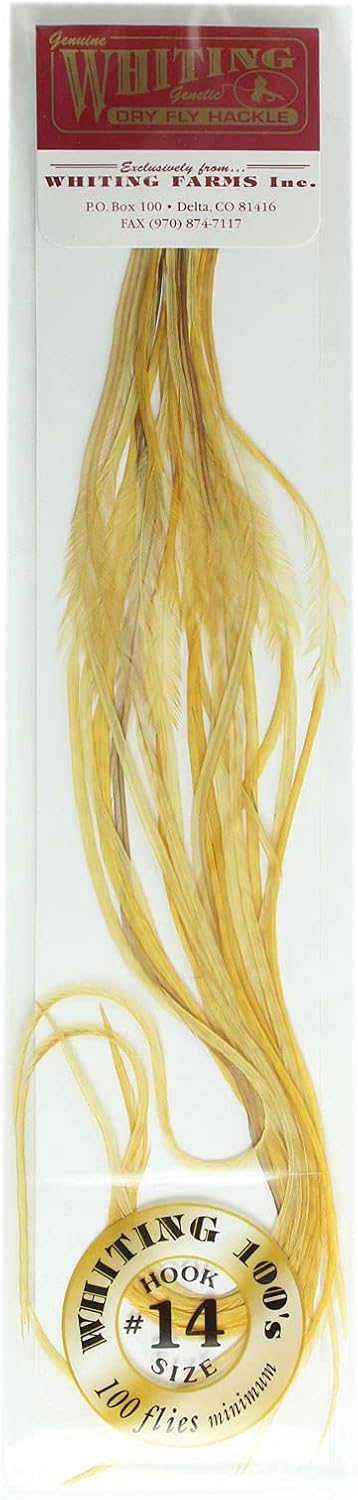 Whiting Farms 100's Saddle Hackle Pack – Medium Ginger Size 14