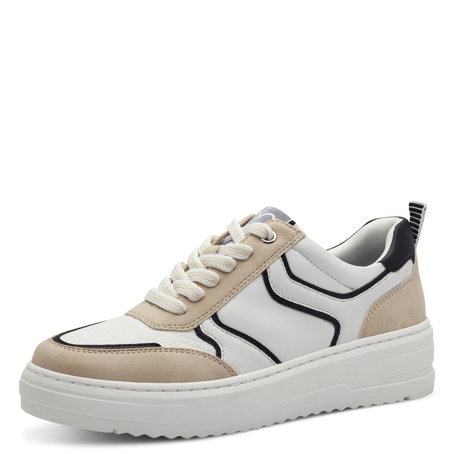 MARCO TOZZI Women's 2-23725-44 Trainers, White/Black, 41 EU, White Black, 8.5 UK
