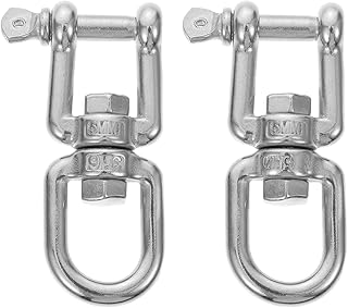 TEHAUX Stainless Swivel Connector Duty Hooks Double Swivel Hook: Swivel Ring Connector Swivel Hook for Swing Swivel Eye Hook Heavy Duty 304 Ceiling Hooks Heavy Hanger Sandbag Swivel