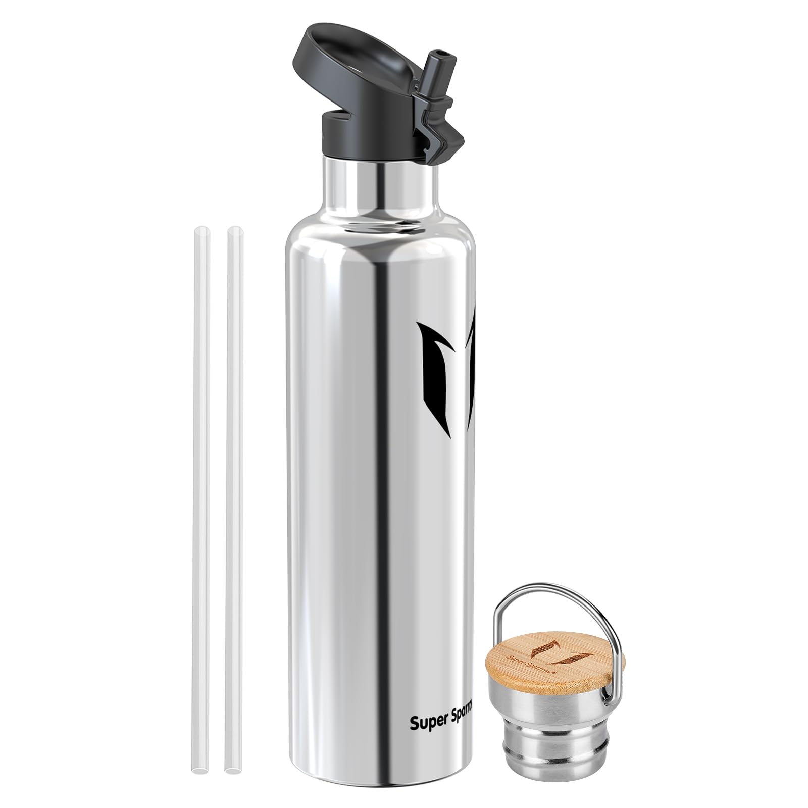 Super Sparrow Borraccia Termica - Bottiglia Termica Senza Perdite - 350ml/500ml/620ml/750ml/1L - Senza BPA Borracce Bambini - Per Scuola, Sport, Campeggio, Palestra, Ciclismo - Con 2 Tappi