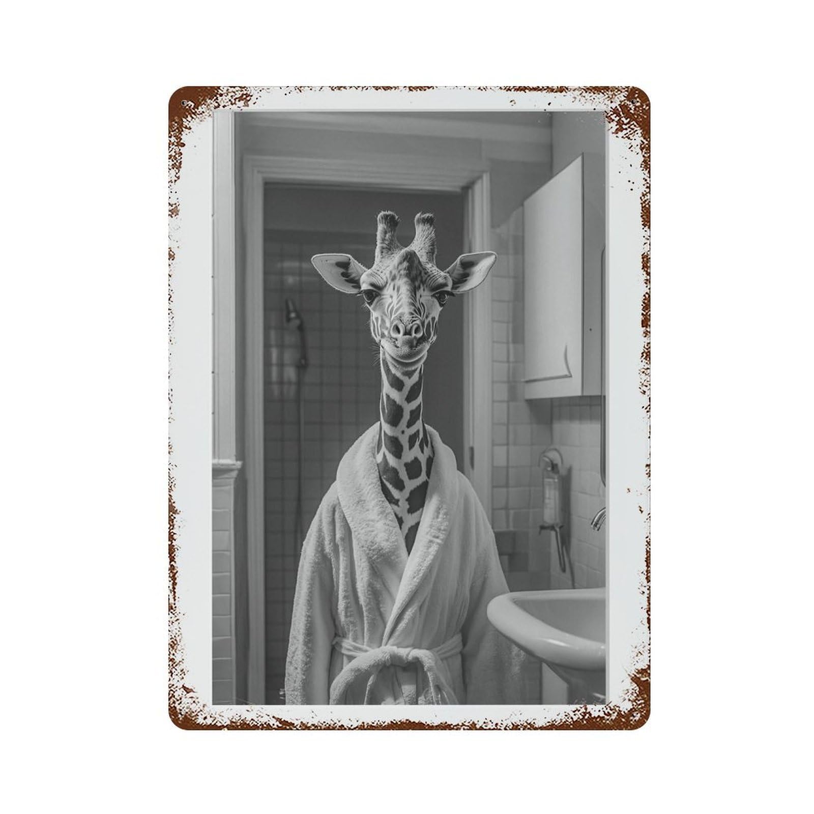 xiaoxiaoshen Giraffe Photography S Wall Decor Art Metal Tin Poster Modern Home Decor Art Home Bar Shop Decorations Vintage Sign 40x30cm