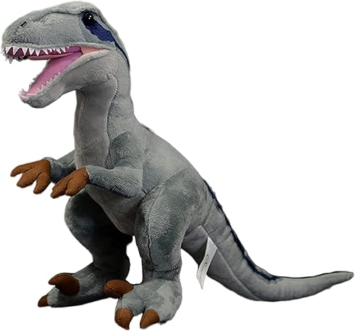 Miniatura 9 de lilizzhoumax Velociraptor - Peluches realistas de velociraptor gris, animales de peluche suaves, juguetes realistas de 17 pulgadas, relleno de
