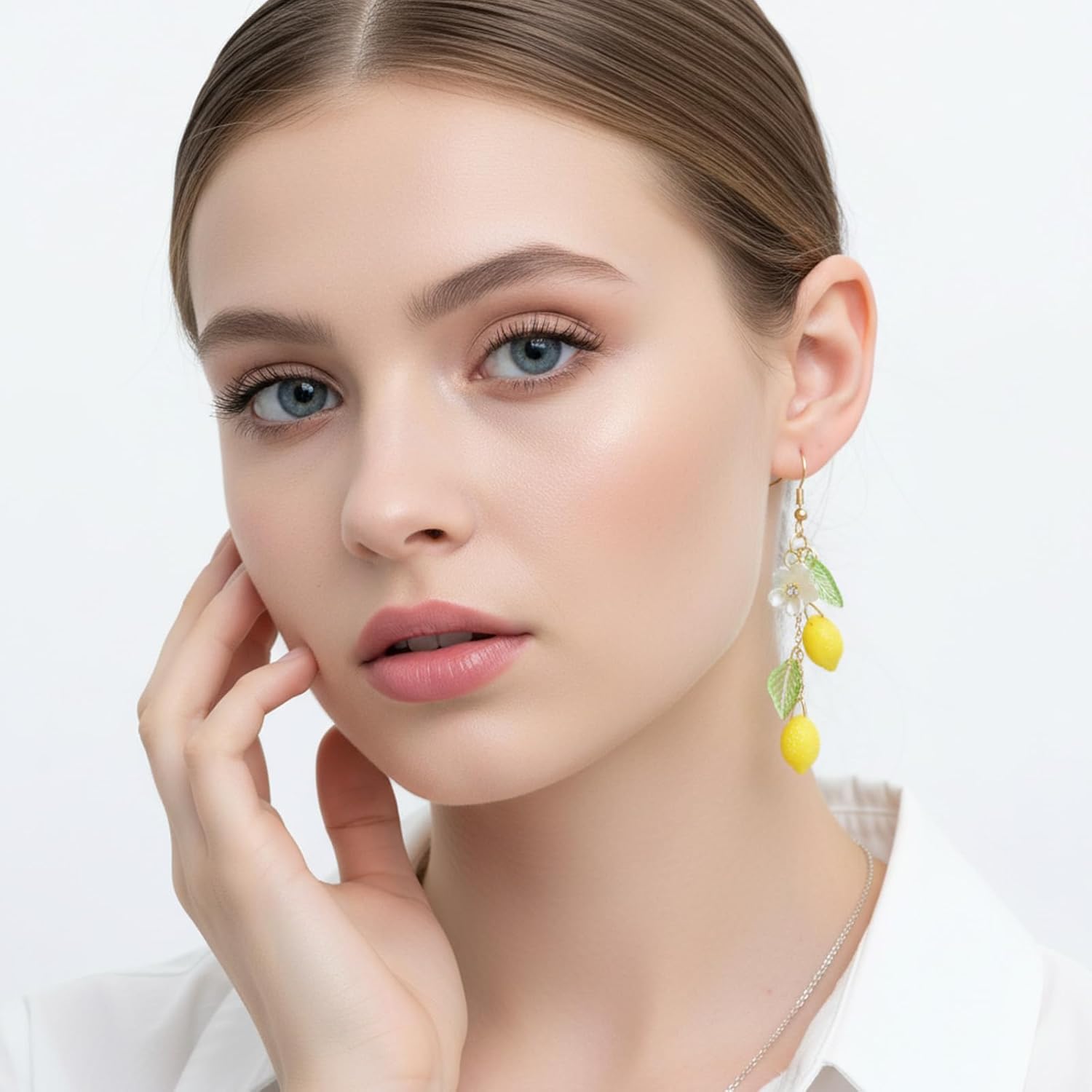 1 Pairs Lemon Earrings for Women, Yellow Dainty Lemon Drop Dangle Earrings, Unique Fun Fruit Earring, Cute Fruit Flower Studs Hook Earring - Image 6