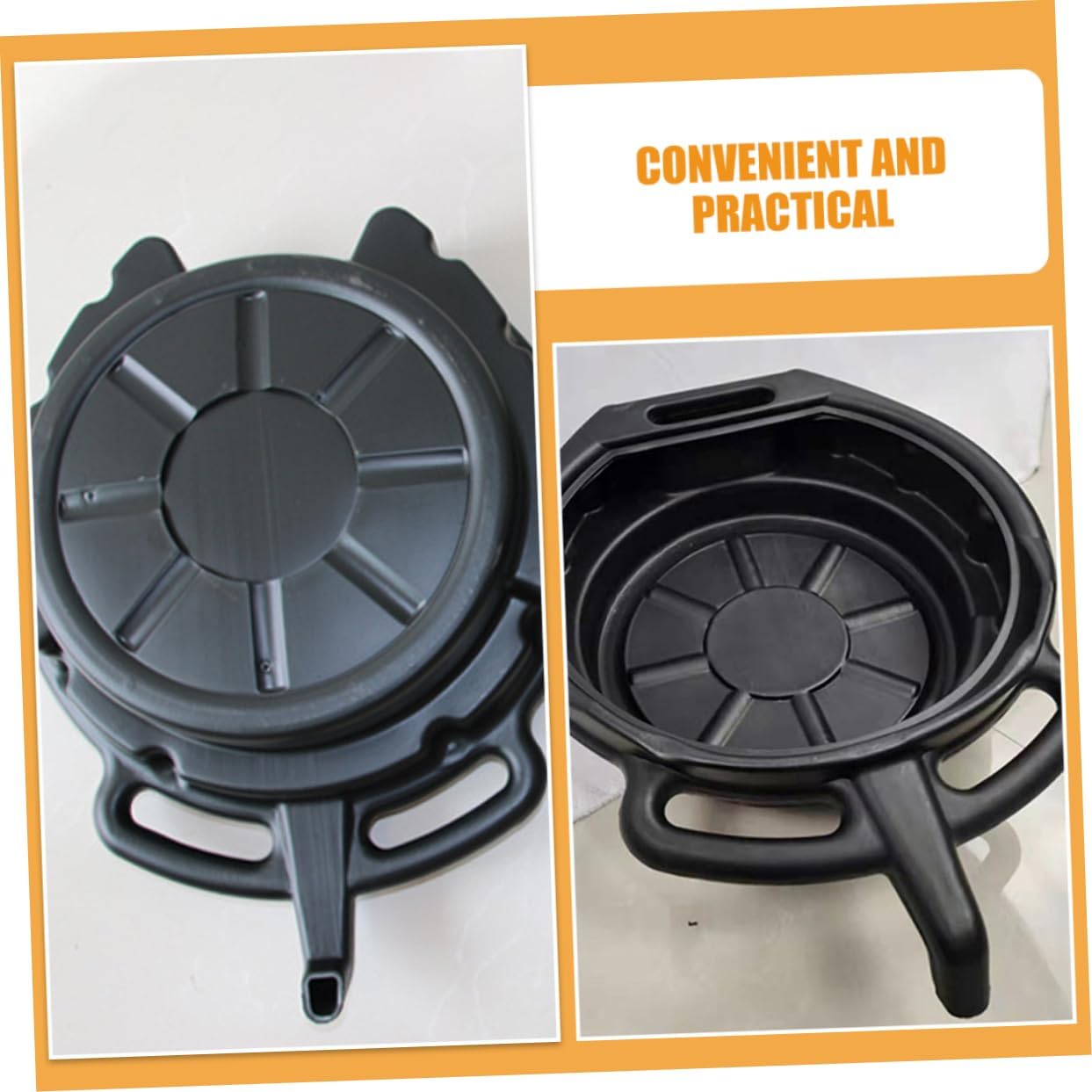 MAGICLULU Motorcycle Oil Drain Pan Oil Change Pan Capacity Automotive Accessories