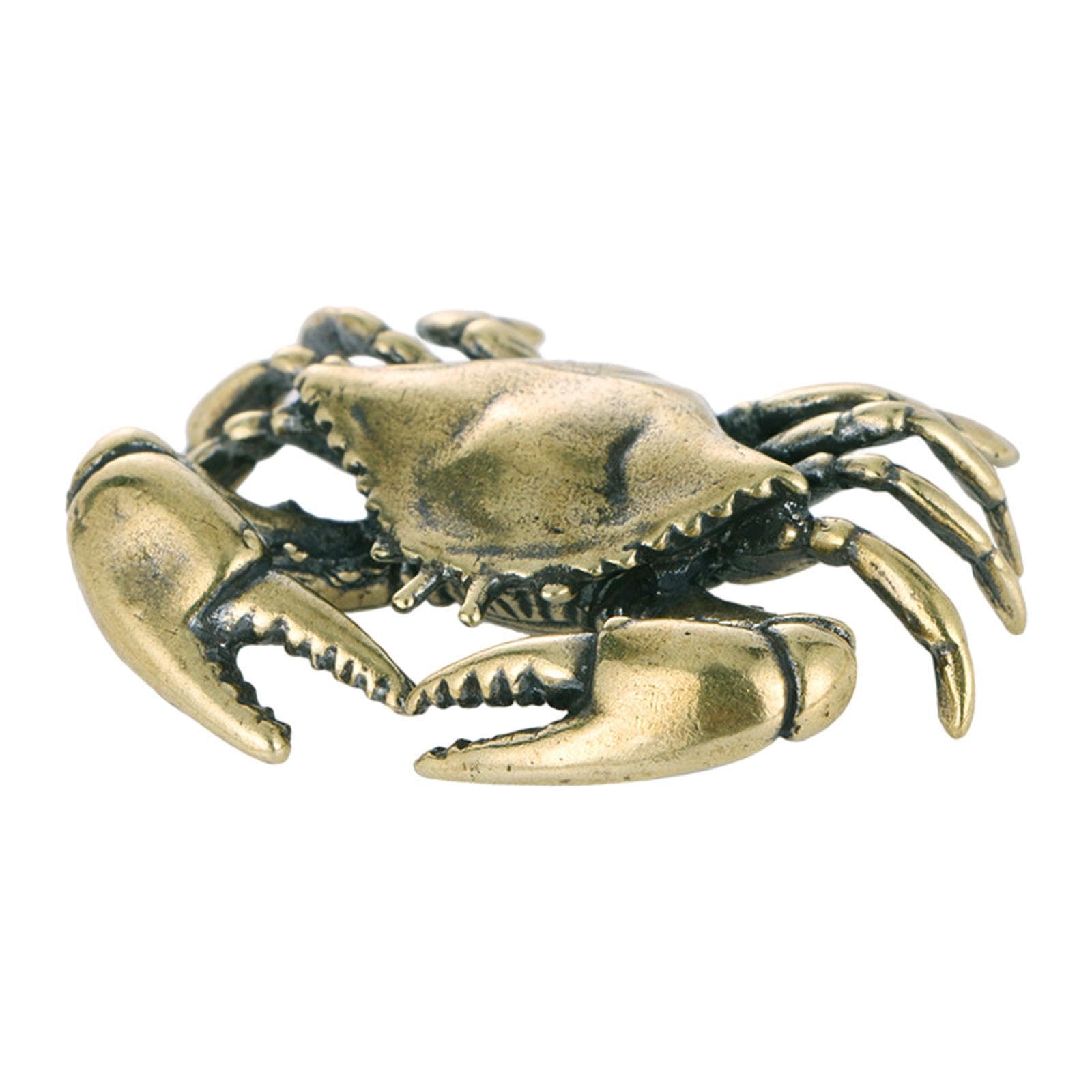 TWISAXC DIY Crafts Souvenir For Tea Lovers Solid Brass Crab Figurine Excellent Craftsmanship Graceful In Line Cer Crab Miniatures Tabletop Ornament Decor, Style B