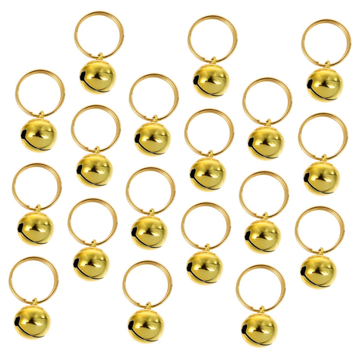 VANZACK 18pcs Copper Bells Christmas Bell Pet Collar Bells Diy Craft Bells Gilded 16mm Hanging Bell Craft Decorations