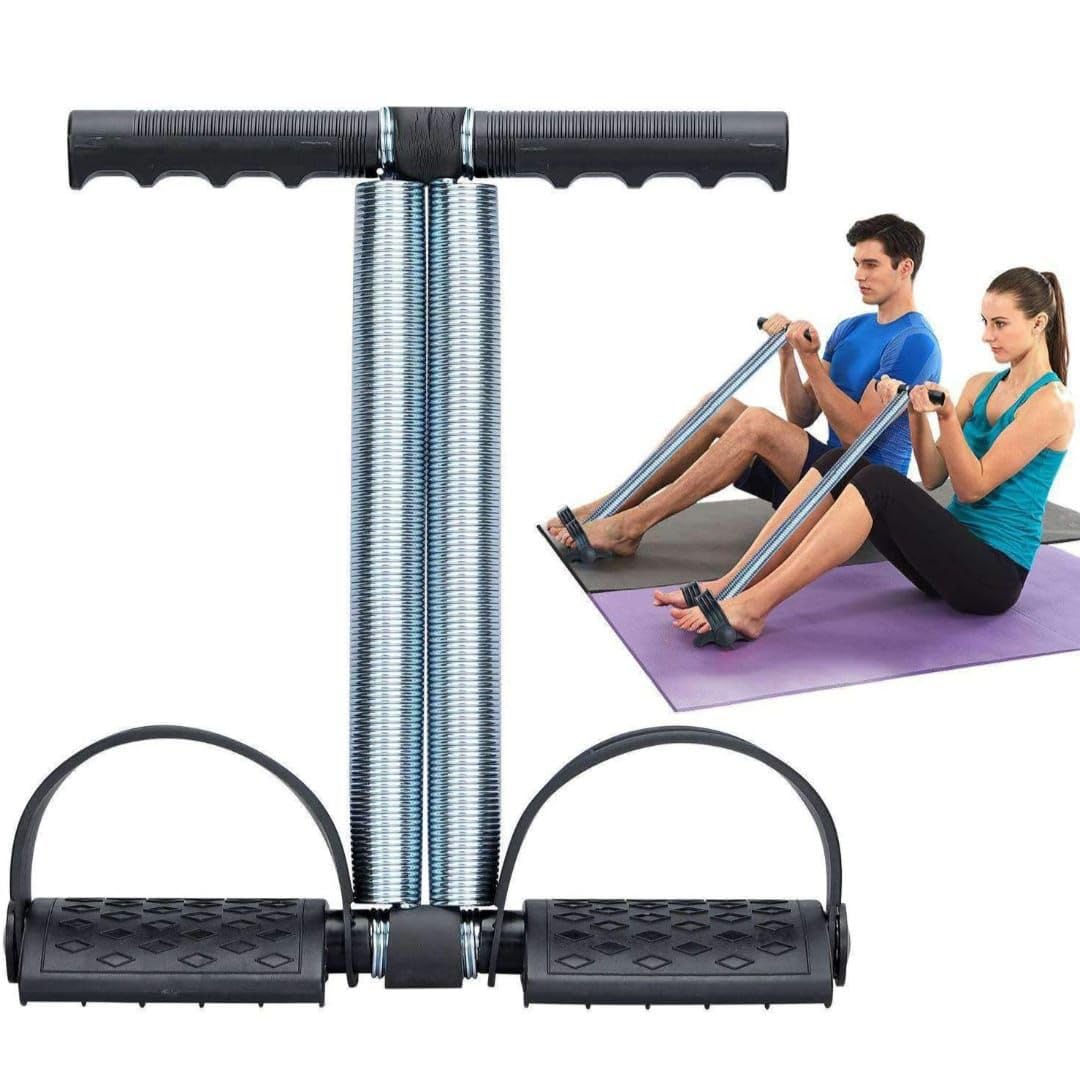 EVERGREEN Tummy Trimmer Double Spring Resistance Exerciser for Home Workout | Ab & Arm Toner with Foot Pedals | Full Body Fitness Equipment for Men & Women | Stomach Fat Burner Trainer-picture-33