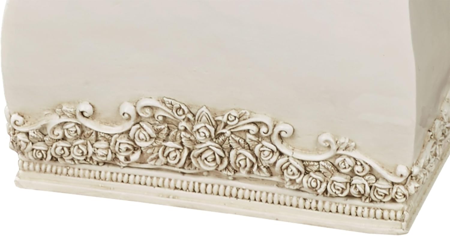 Victoria Rose Antique Ivory Tissue Cover for Bathroom or Decorative Display