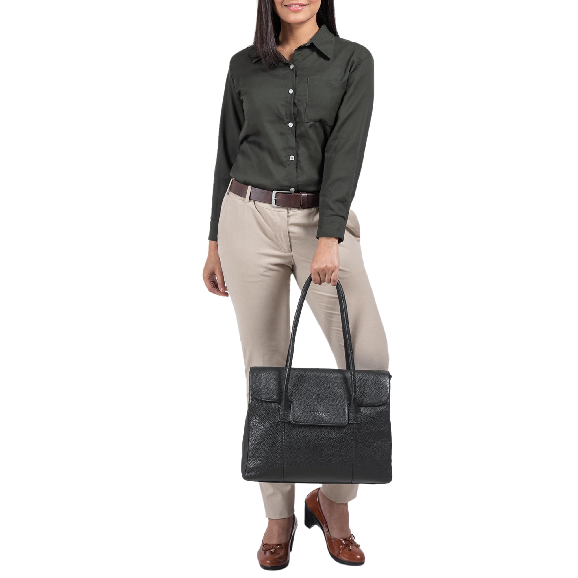 STILORD Carrie Shopper Piel Mujer de Hombro Bowling Handbag Elegante de Mano Grande Tote Shopping Bag Serraje Cuero Genuino Color:Negro