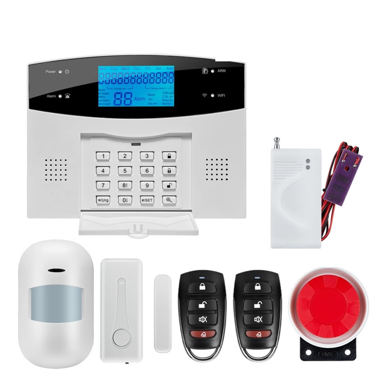 CUDTAPI Wireless GSM Home Security Alarm System For Tuya APP With Motion Sensor Detector Compatible(G2BW10)